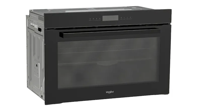 Angled front view of the built-in oven, showcasing the black finish, large viewing window, and built-in configuration Angled front view of the built-in oven, showcasing the black finish, large viewing window, and built-in configuration