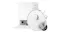 White robot vacuum with a transparent cutaway view beside an automatic docking and maintenance station White robot vacuum with a transparent cutaway view beside an automatic docking and maintenance station