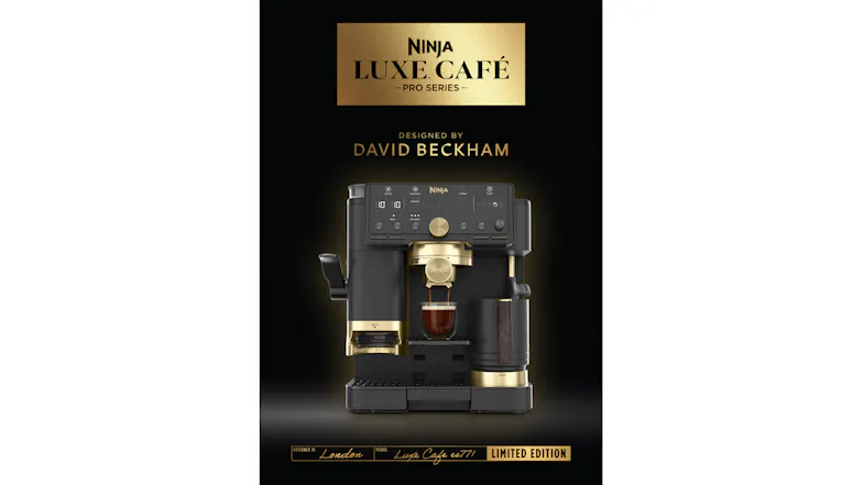 A view of the Ninja Luxe Cafe Pro designed by David Beckham A view of the Ninja Luxe Cafe Pro designed by David Beckham