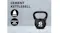 Black 6 kg cement kettlebell on a concrete surface, featuring icons for weight and versatile workout angle capability Black 6 kg cement kettlebell on a concrete surface, featuring icons for weight and versatile workout angle capability