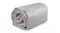 Folded grey and pink inflatable air track mat rolled up for compact storage and transport Folded grey and pink inflatable air track mat rolled up for compact storage and transport