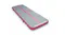 Angled view of a portable grey and pink inflatable training mat Angled view of a portable grey and pink inflatable training mat
