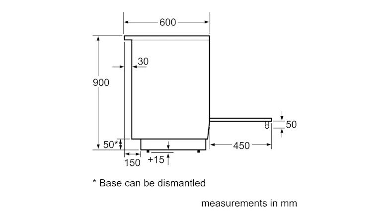 Bosch Series 6 Freestanding Oven and Cooktop with labelled dimensions Bosch Series 6 Freestanding Oven and Cooktop with labelled dimensions