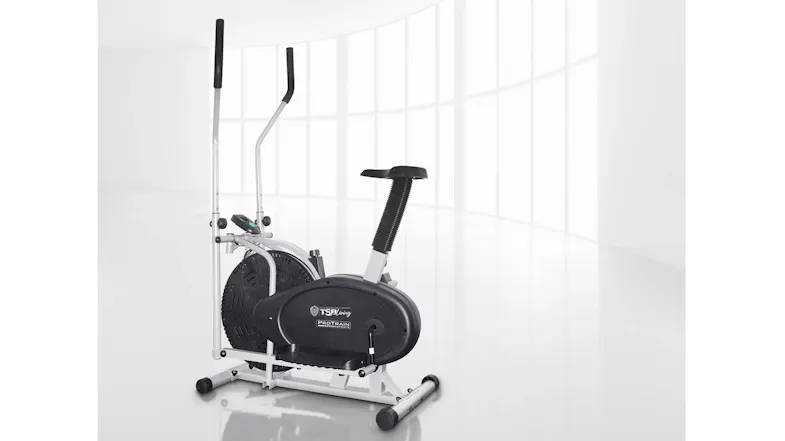 Home elliptical bike with moving arms and resistance system for total-body conditioning Home elliptical bike with moving arms and resistance system for total-body conditioning