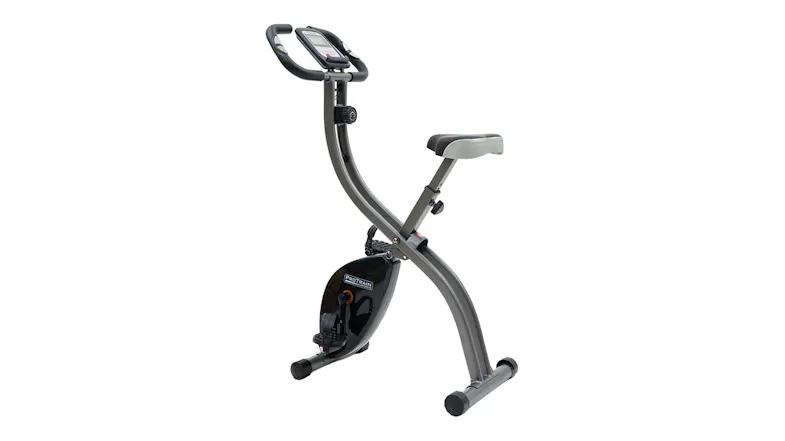 An angled view of the PROTRAIN X-Bike Folding Recumbent Bike with Silent Magnetic System An angled view of the PROTRAIN X-Bike Folding Recumbent Bike with Silent Magnetic System