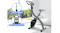 An exercise bike in a modern room with insets for compact design and a multi-functional LCD screen An exercise bike in a modern room with insets for compact design and a multi-functional LCD screen