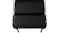 Diagram showing unfolded (197 x 57 x 66.5 cm) and folded (113 x 57 x 31 cm) dimensions of a black Pilates reformer Diagram showing unfolded (197 x 57 x 66.5 cm) and folded (113 x 57 x 31 cm) dimensions of a black Pilates reformer