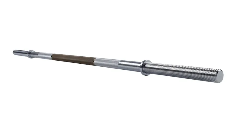 Steel PROTRAIN Olympic barbell bar with star locks and threaded ends Steel PROTRAIN Olympic barbell bar with star locks and threaded ends