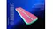 Pink and green inflatable gymnastics mat with a centre stripe on a blue promotional background. Pink and green inflatable gymnastics mat with a centre stripe on a blue promotional background.