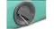 Close-up of the air track mat's air valve cap on the green side panel Close-up of the air track mat's air valve cap on the green side panel