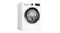 Angled front-side view of the washer dryer combo in white Angled front-side view of the washer dryer combo in white