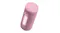 Angled top view of the pink JBL speaker, showing the built-in grip opening Angled top view of the pink JBL speaker, showing the built-in grip opening