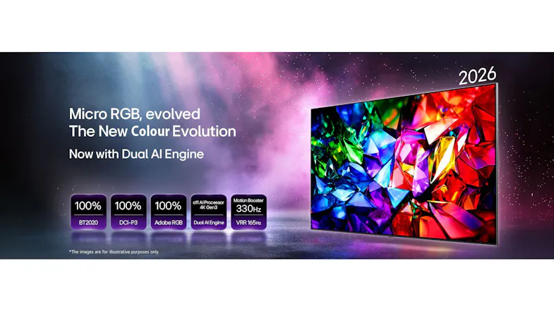 Display slide highlighting the TV colour evolution tech Display slide highlighting the TV colour evolution tech