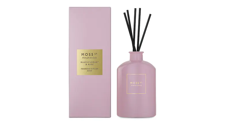 A Moss St. 300ml Reed Diffuser in Blackcurrant & Rose blend A Moss St. 300ml Reed Diffuser in Blackcurrant & Rose blend