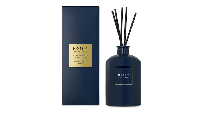 A Moss St. 300ml Reed Diffuser in Sandalwood & Sea Salt blend A Moss St. 300ml Reed Diffuser in Sandalwood & Sea Salt blend
