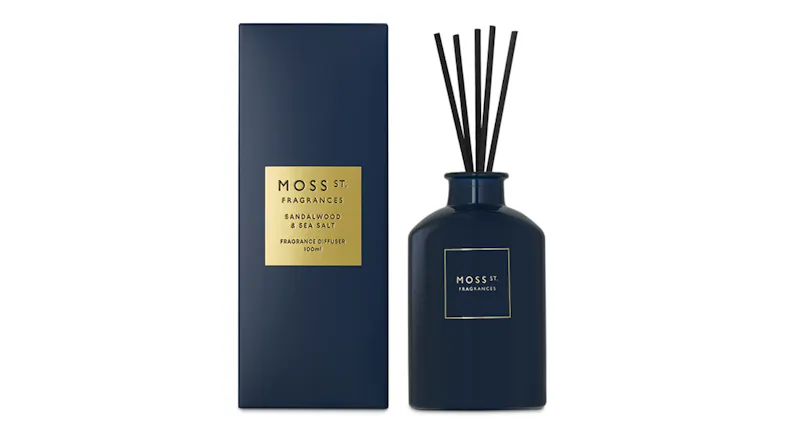A view of the Moss St. 100ml Mini Reed Diffuser A view of the Moss St. 100ml Mini Reed Diffuser