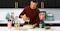 A view of a man preparing a salad using the NutriBullet Smart Touch Triple Prep System A view of a man preparing a salad using the NutriBullet Smart Touch Triple Prep System