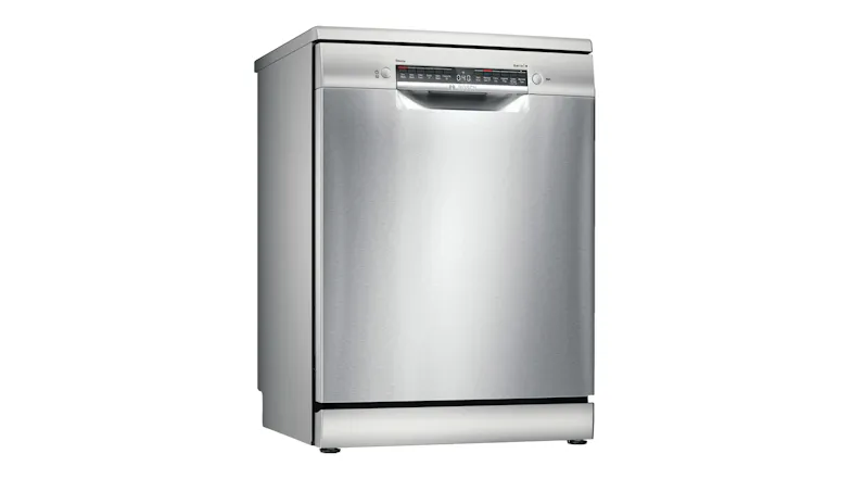 A Bosch Series 4 14 Place Setting Freestanding Dishwasher in a sleek stainless steel finish A Bosch Series 4 14 Place Setting Freestanding Dishwasher in a sleek stainless steel finish