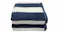Baksana Cabana Beach Towel, folded in navy blue and white stripes, soft luxury cotton beach towel Baksana Cabana Beach Towel, folded in navy blue and white stripes, soft luxury cotton beach towel