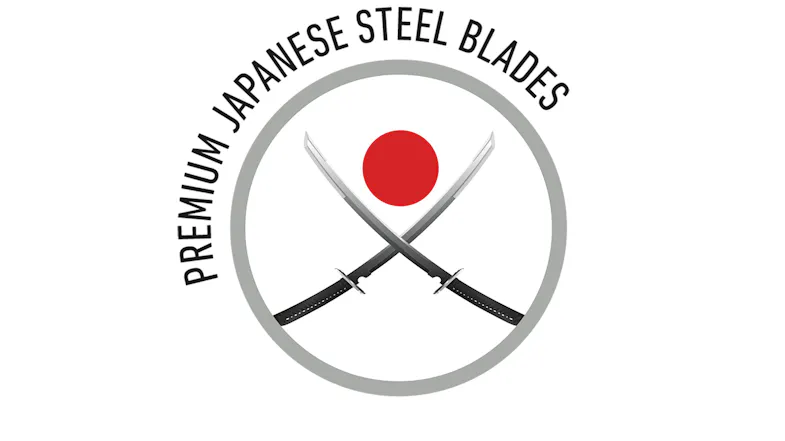 An infographic about the unit's japanese steel blades An infographic about the unit's japanese steel blades