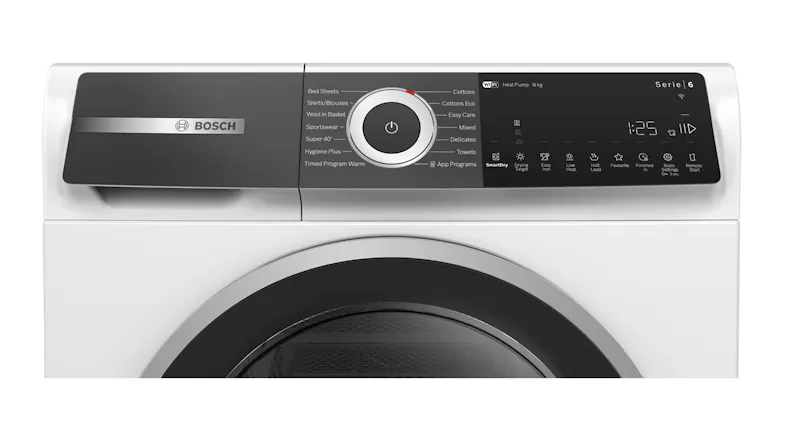 Close-up view of the dryer with digital display interface Close-up view of the dryer with digital display interface