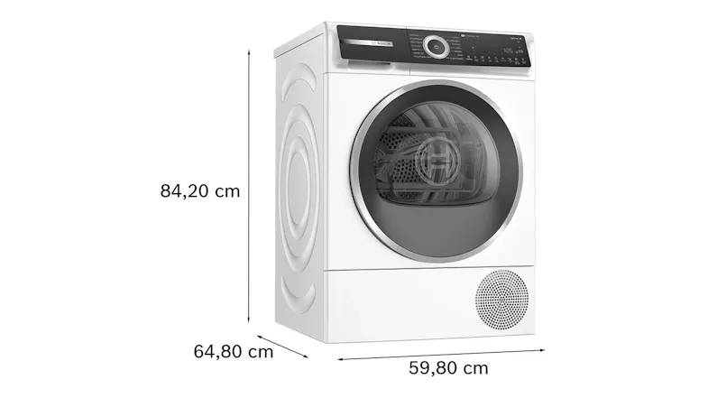 Bosch heat pump smart dryer with labelled dimensions Bosch heat pump smart dryer with labelled dimensions