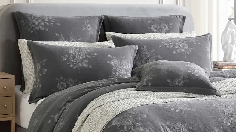 Maisey Charcoal Duvet Cover Set by Private Collection Maisey Charcoal Duvet Cover Set by Private Collection