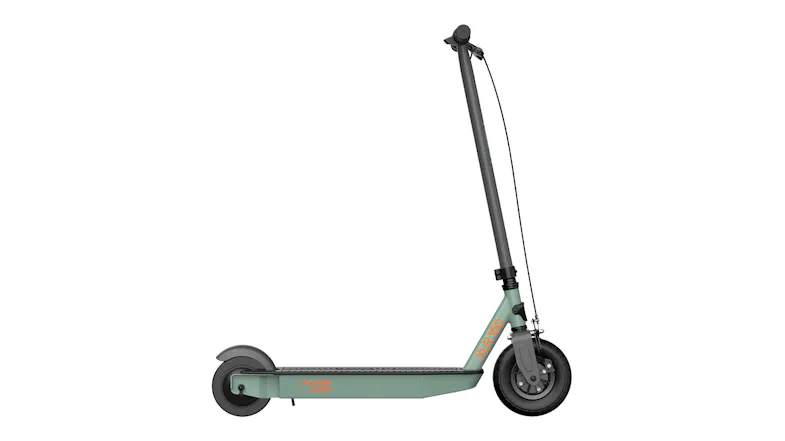 Light green Razor XLR150 e-scooter with durable frame, kickstand, and all-terrain-style tyres Light green Razor XLR150 e-scooter with durable frame, kickstand, and all-terrain-style tyres