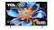 Front view of the TCL 75-inch P7LS QLED TV on dual feet, showing a vivid blue and gold floral image on screen Front view of the TCL 75-inch P7LS QLED TV on dual feet, showing a vivid blue and gold floral image on screen