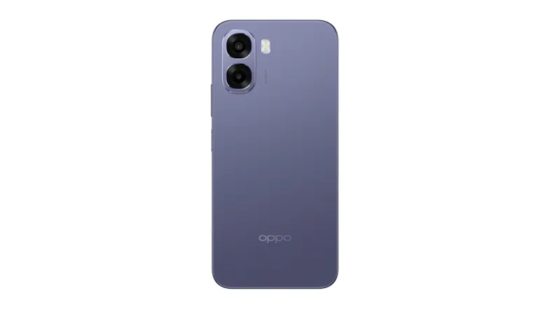 Rear view of the OPPO A6x 5G smartphone in a purple finish with dual cameras and an LED flash Rear view of the OPPO A6x 5G smartphone in a purple finish with dual cameras and an LED flash