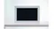 Front view with dark screen calendar sitting on white shelf Front view with dark screen calendar sitting on white shelf