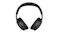 Front view of black headphones showing curved headband and earcups Front view of black headphones showing curved headband and earcups