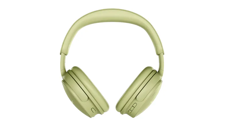 Front view of QuietComfort headphones showing curved headband and earcups Front view of QuietComfort headphones showing curved headband and earcups