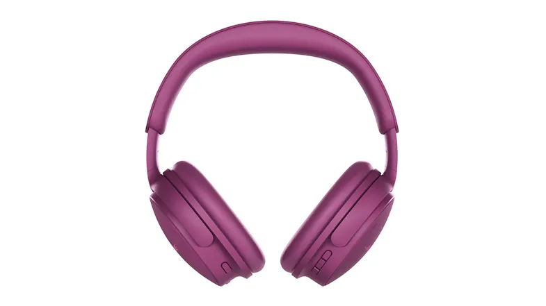 Front view of QuietComfort headphones showing curved headband and earcups Front view of QuietComfort headphones showing curved headband and earcups