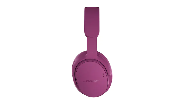 Side profile view of the Bose headphones featuring sleek oval earcups Side profile view of the Bose headphones featuring sleek oval earcups