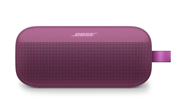 Front view of the Bose portable speaker featuring mesh grille and logo text Front view of the Bose portable speaker featuring mesh grille and logo text