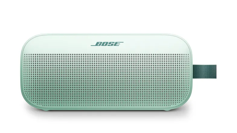 Front view of the Bose portable speaker featuring mesh grille and logo text Front view of the Bose portable speaker featuring mesh grille and logo text