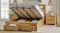Front view of a bed featuring two bottom drawers opened Front view of a bed featuring two bottom drawers opened