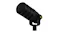 High-angle view showing the black microphone on a desktop mount High-angle view showing the black microphone on a desktop mount
