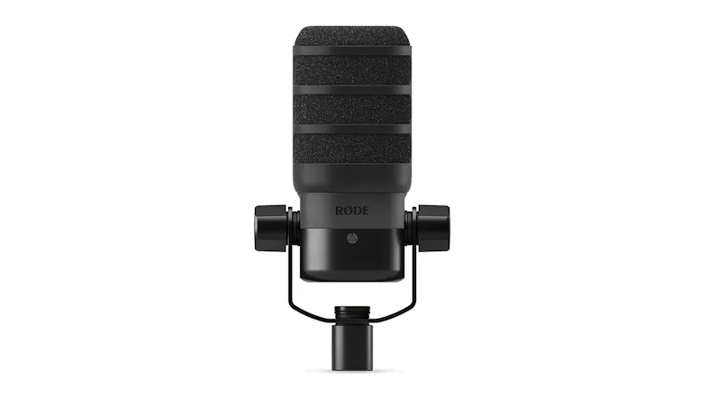 Back view showing the RODE microphone frame with brand details Back view showing the RODE microphone frame with brand details