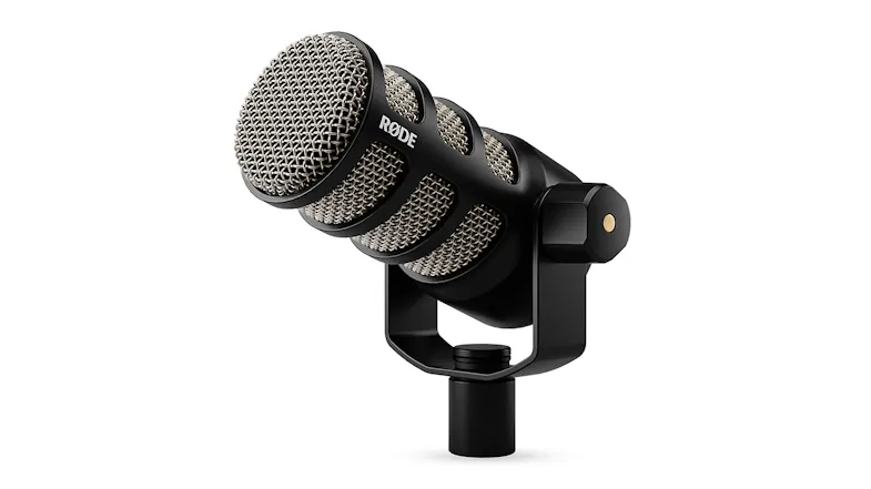 A RODE PodMic Dynamic Podcast Microphone in a sleek blck colour A RODE PodMic Dynamic Podcast Microphone in a sleek blck colour