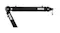 Close-up view showing the brand logo on the black boom arm section Close-up view showing the brand logo on the black boom arm section