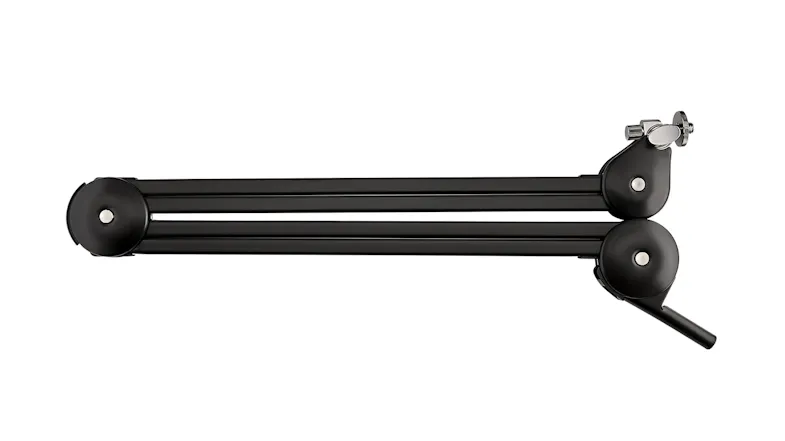 Side view showing the RODE boom arm folded horizontally Side view showing the RODE boom arm folded horizontally