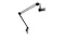 A studio boom arm featuring an attached broadcast microphone A studio boom arm featuring an attached broadcast microphone