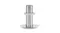 Close-up view showing a silver metal threaded mount insert Close-up view showing a silver metal threaded mount insert