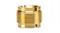 Close-up view showcasing a gold brass thread adapter insert Close-up view showcasing a gold brass thread adapter insert