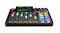 Front view of the RØDECaster Pro II highlighting the screen, knobs, and colourful pads Front view of the RØDECaster Pro II highlighting the screen, knobs, and colourful pads
