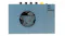 Front view of the We Are Rewind Kurt Bluetooth cassette player in blue, featuring a minimalist retro styling Front view of the We Are Rewind Kurt Bluetooth cassette player in blue, featuring a minimalist retro styling