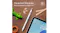 ZAGG stylus lying on a wooden desk next to school supplies and an iPad screen ZAGG stylus lying on a wooden desk next to school supplies and an iPad screen