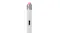 A close-up of a white stylus showing the power button, USB-C port, LED battery lights, and pink eraser cap A close-up of a white stylus showing the power button, USB-C port, LED battery lights, and pink eraser cap